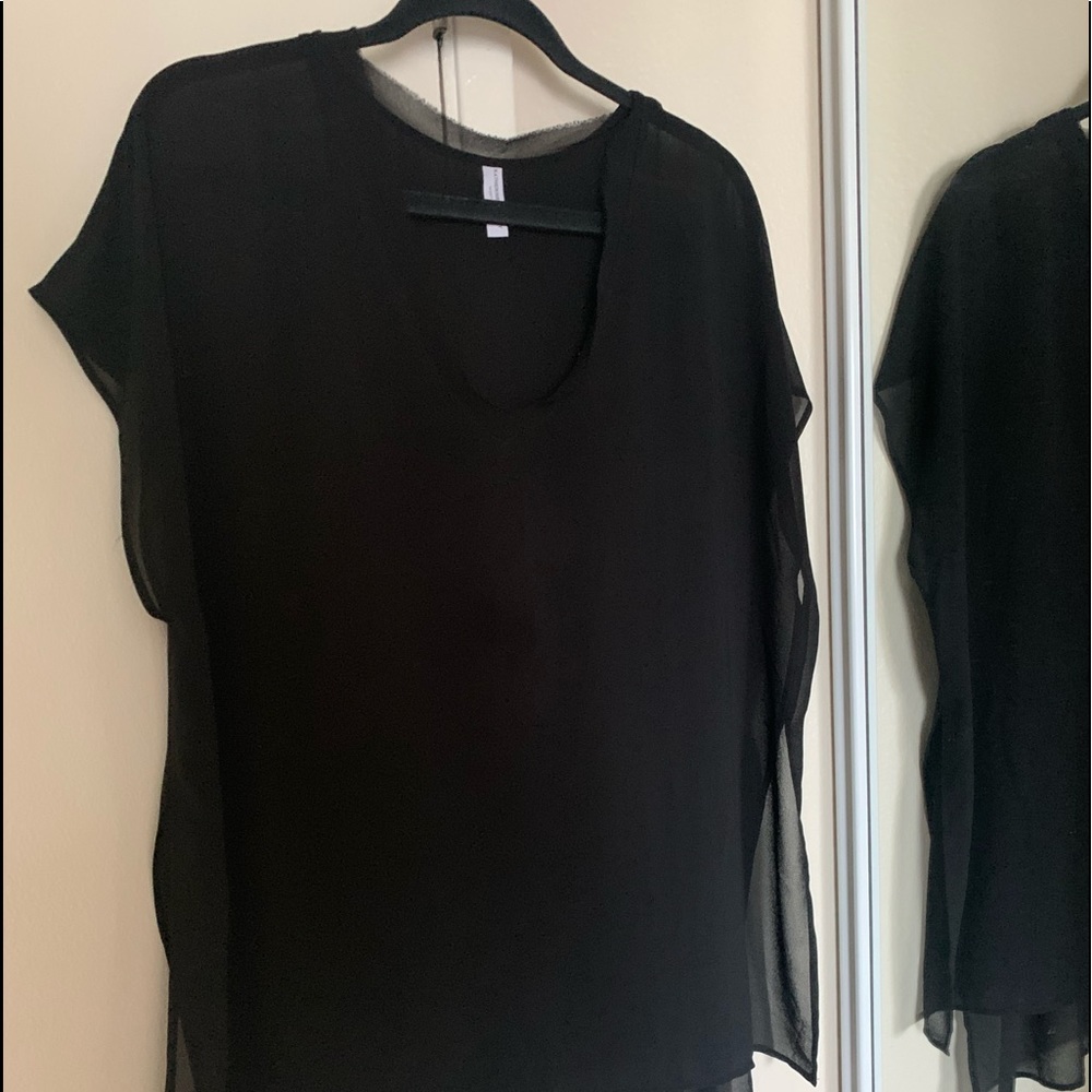 Black sheer coverup - one size - Katharine Barclay